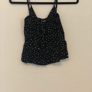 Black polka dot tank top